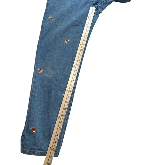 Quacker Factory Women Candy Corn Embroidered High Rise Straight Leg Jeans Size 8 - Picture 4 of 8